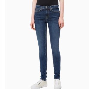 Calvin Klein Mid Rise Skinny Blue Denim Jeans